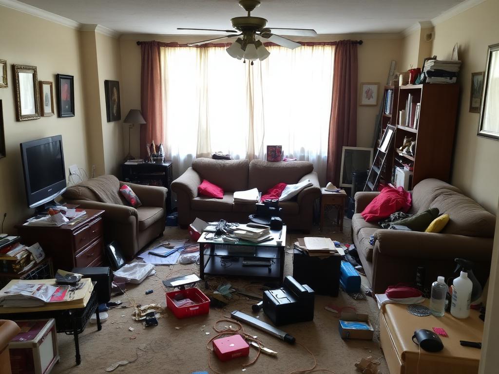 Living Room Reset before